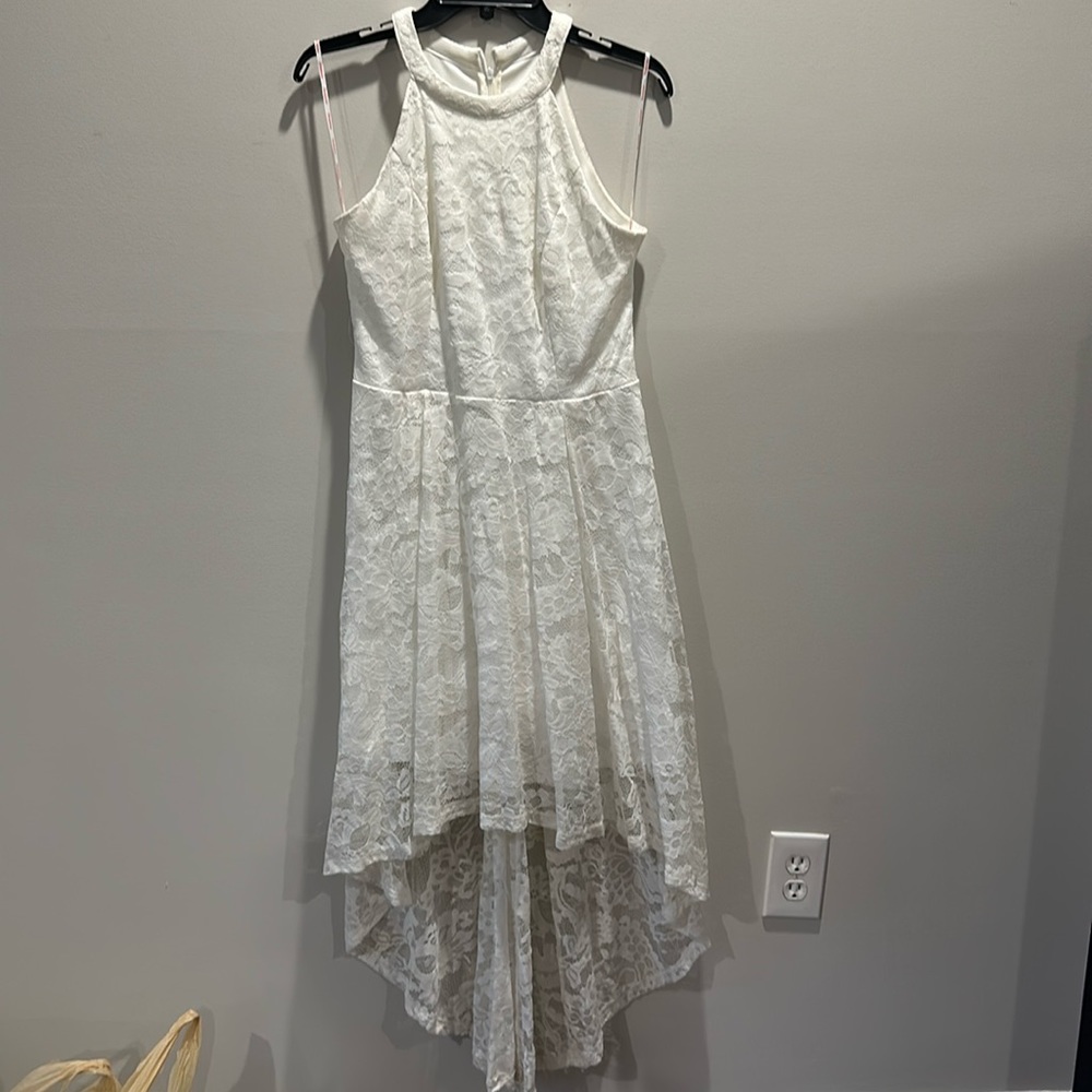High-low lace dress